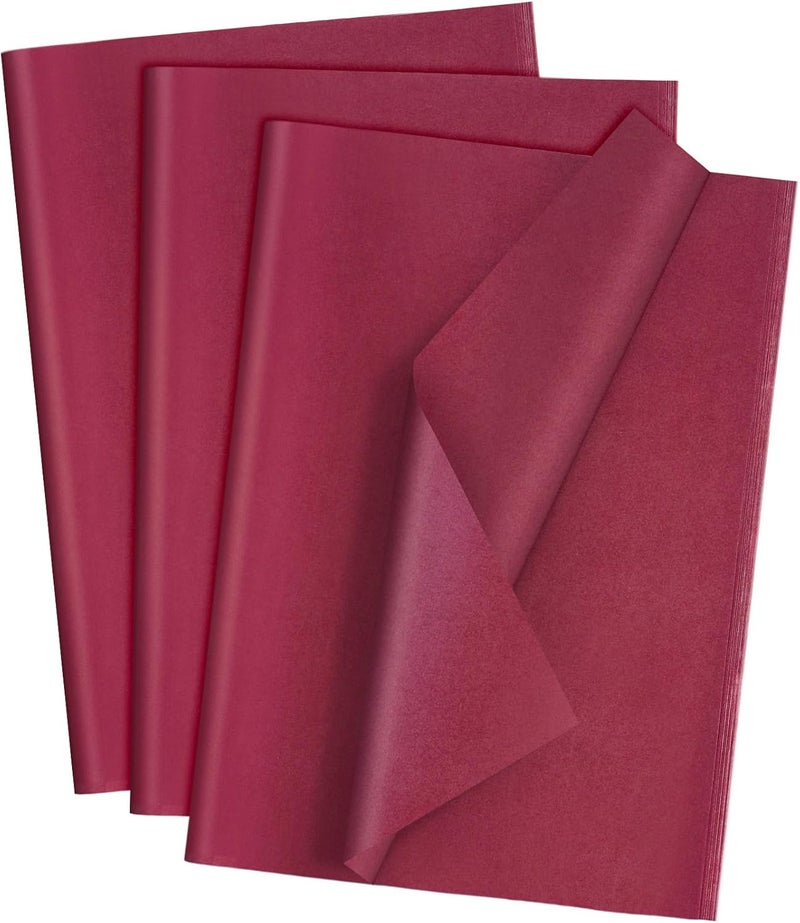 Teling 500 Sheets Burgundy Wine Tissue Paper for Gift Bags 14 x 20 Inches Valentine Gift Wrapping Tissue Paper Bulk for Winter Galentine New Year Wedding Birthday DIY Craft Project Party Decor Flowers - Image 1